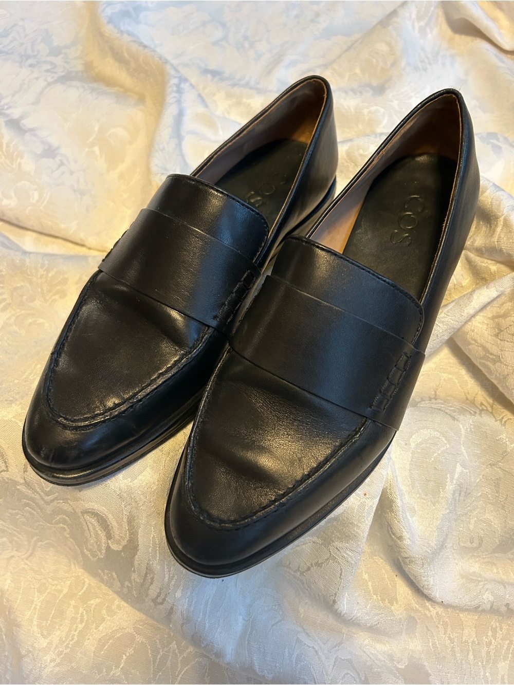 COS Black Leather Penny Loafers for women size 39